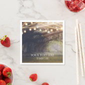 Rustikales Holz verzauberter Wald & Lichter Hochze Serviette (Beispiel)