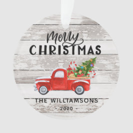 Rustikales Holz Vintag Red Truck Custom Weihnachte Ornament