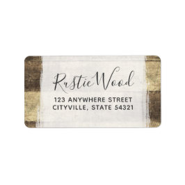Rustikales Holz Vintage Landhausstil Adressaufkleber