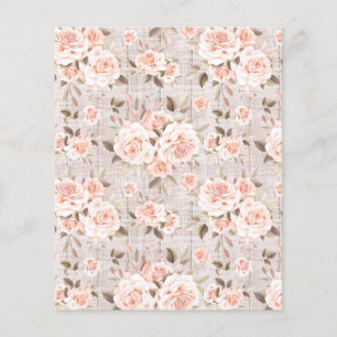 Rustikales Holz & Vintage-Rosen Shabby-Schreibpapi Flyer