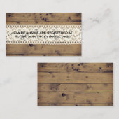 Rustikales Holz Vintage Spitze Hochzeitsregisterei Begleitkarte (Vorne/Hinten)