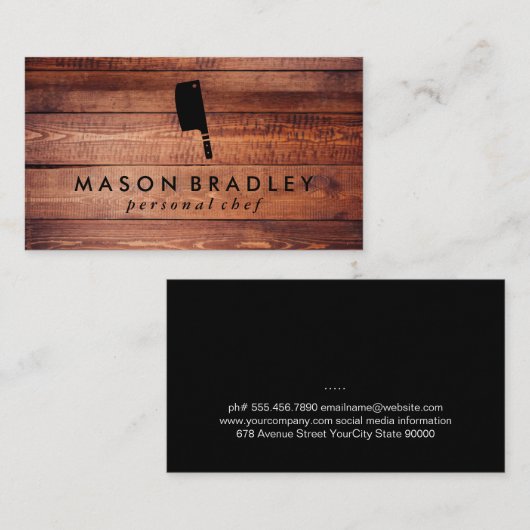 Rustikales Holz Visitenkarte (Vorne/Hinten)