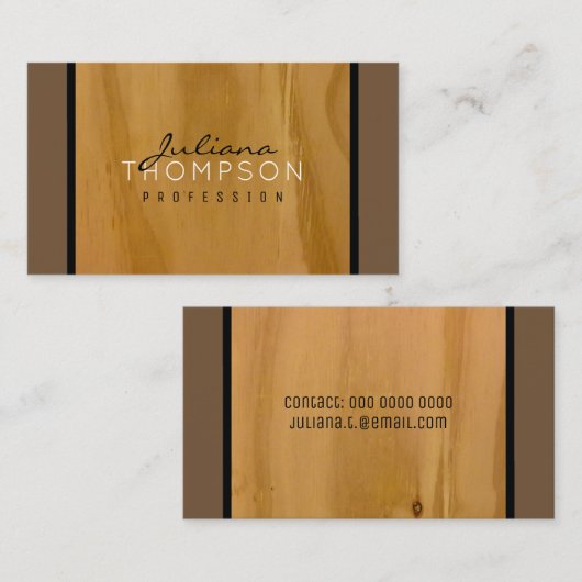 rustikales Holz Visitenkarte (Vorne/Hinten)