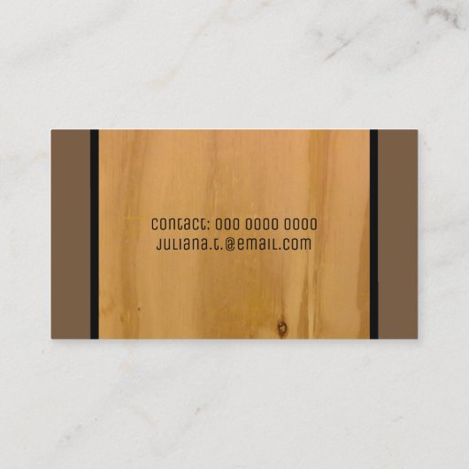 rustikales Holz Visitenkarte (Rückseite)