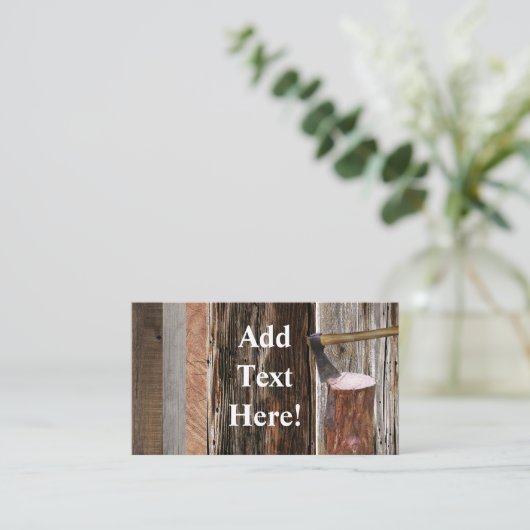 Rustikales Holz Visitenkarte (Stehend Vorderseite)