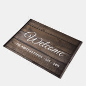 Rustikales Holz wärmen Willkommen Kalligrafie Door Fußmatte (Schrägansicht)