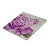 Rustikales Holz Wasserfarbe Lila Rose Fliese (Seite)