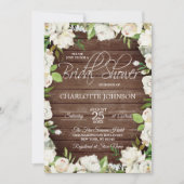 Rustikales Holz Wasserfarbe Weißes Brautparty Einladung (Vorderseite)