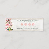 Rustikales Holz Wasserfarben Blumengebäck Mini Visitenkarte (Rückseite)