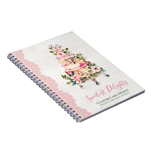 Rustikales Holz Wasserfarben Blumengebäck Notizblock (Rechte Seite)