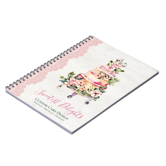 Rustikales Holz Wasserfarben Blumengebäck Notizblock (Linke Seite)