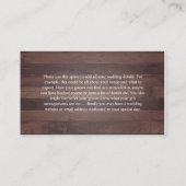 Rustikales Holz Wasserfarben, Blüten und Eukalyptu Begleitkarte (Rückseite)