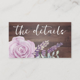 Rustikales Holz Wasserfarben, Blüten und Eukalyptu Begleitkarte