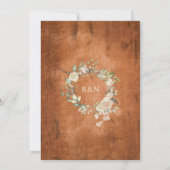 Rustikales Holz Wasserfarbengrün Blumenzwiebeln Einladung (Rückseite)