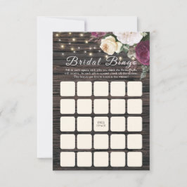 Rustikales Holz Wedding Bridal Bingo