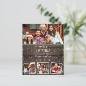 Rustikales Holz | Weihnachten 4 FotoCollage (Stehend Vorderseite)