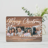 Rustikales Holz Weihnachten 5 Foto String Lights (Stehend Vorderseite)