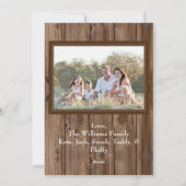 Rustikales Holz Weihnachtsbaum Weihnachtszeit Feiertagskarte (Rückseite)