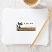 Rustikales Holz Weihnachtsgrün Urlaubsadresse Adressaufkleber (Insitu)