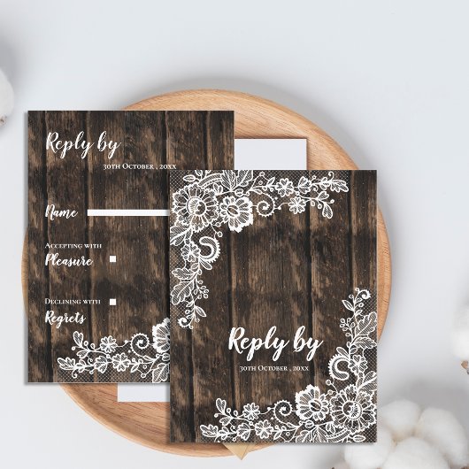 Rustikales Holz Weiße Blumenlatte Land Hochzeit UA Postkarte