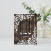 Rustikales Holz Weiße Blumenlatte Land Hochzeit UA Postkarte (Stehend Vorderseite)