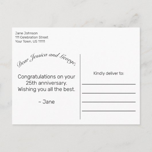 Rustikales Holz weiße Spitzen glücklichen Jahresta Ankündigungspostkarte (Rückseite)