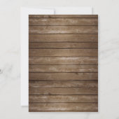 Rustikales Holz weiße Spitzen-Lichter Hochzeiten Einladung (Rückseite)