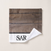 Rustikales Holz Weißer Bauernhof Stall gestört Badhandtuch Set (Waschlappen)