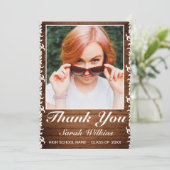 Rustikales Holz & Weißer Spitzen Abschluss Foto Vi Dankeskarte (Stehend Vorderseite)