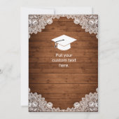 Rustikales Holz & Weißer Spitzen Abschluss Foto Vi Dankeskarte (Rückseite)