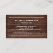 Rustikales Holz Weißes Küchenmesser Persönlicher K Visitenkarte (Rückseite)