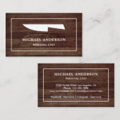 Rustikales Holz Weißes Küchenmesser Persönlicher K Visitenkarte (Vorne/Hinten)