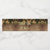 rustikales Holz Western Jagd Camouflage Hochzeit Wasserflaschenetikett (Einzelnes Label)