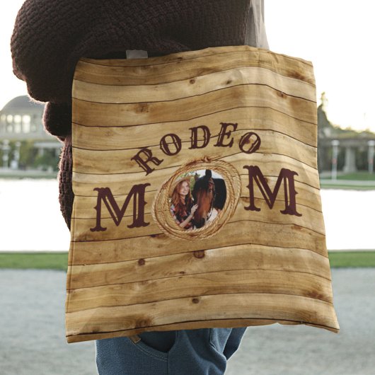 Rustikales Holz Western Rodeo Mama Foto Tasche