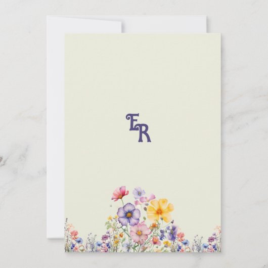 Rustikales Holz Whisky Barrel Frühlingsblumen Einladung (Rückseite)