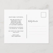 Rustikales Holz wir haben neue Zuhause-Foto bewegt Ankündigungspostkarte (Rückseite)