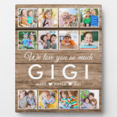 Rustikales Holz Wir Liebe Sie Gigi 12 Foto Collage Fotoplatte (Vorderseite)