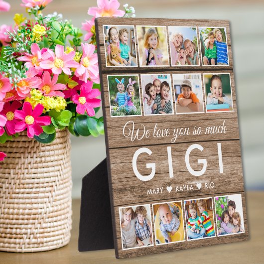 Rustikales Holz Wir Liebe Sie Gigi 12 Foto Collage Fotoplatte
