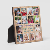 Rustikales Holz Wir Liebe Sie Oma 14 FotoCollage Fotoplatte (Vorderseite)