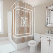 Rustikales Holzaussehen Monogramm gestört Duschvorhang (Beispiel)