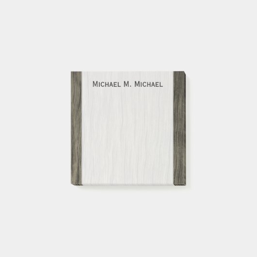 rustikales Holzaussehmuster + Individuelle Name An Post-it Klebezettel (Vorderseite)