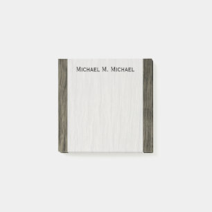 rustikales Holzaussehmuster + Individuelle Name An Post-it Klebezettel