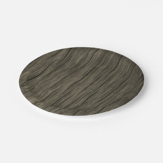 Rustikales Holzaussichtmuster Pappteller (Schrägansicht)