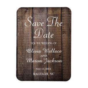 Rustikales Holzballett Hochzeit - Save the Date Magnet