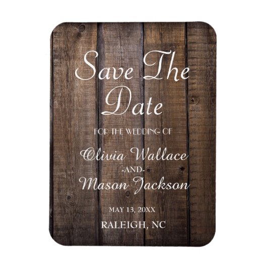 Rustikales Holzballett Hochzeit - Save the Date Magnet (Vertikal)