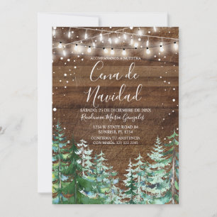 Rustikales Holzbanner für das Weihnachtsessen mit Einladung