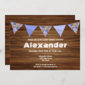 Rustikales Holzbauernhaus Kinderdusche Einladung (Vorne/Hinten)