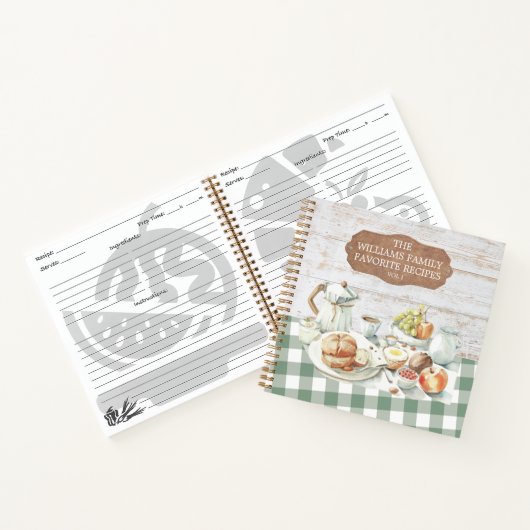 Rustikales Holzbauernhaus Lebensmittelfamilie Reze Notizblock (Innenseite)