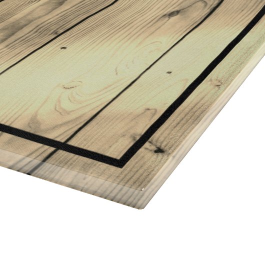 Rustikales Holzbauernmonogramm Schneidebrett (Ecke)