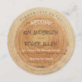 Rustikales Holzbaum Rumpf Slice Einmalige Hochzeit Einladung